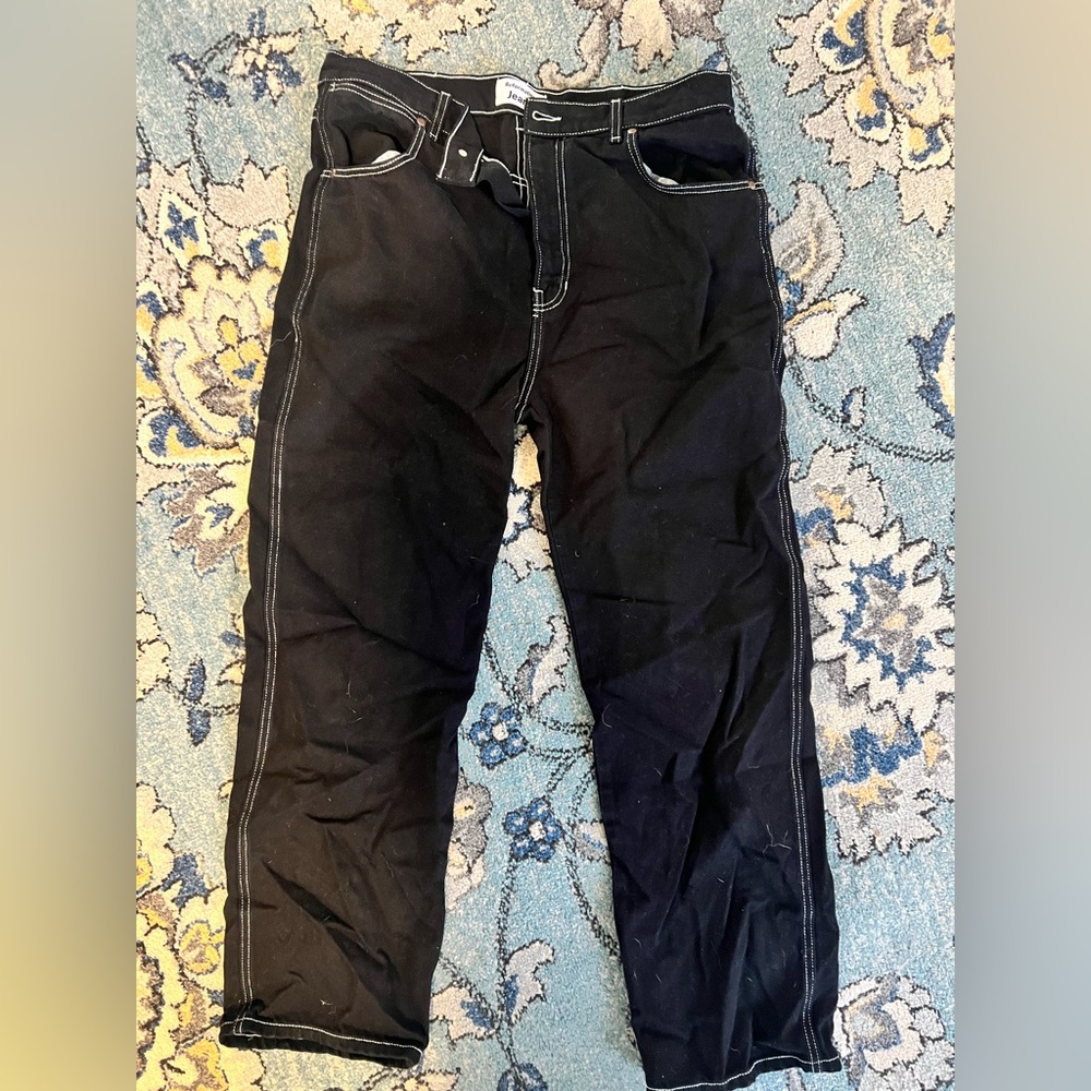 Reformation Cowboy High Rise Straight Jeans Woman's 31 Black Denim